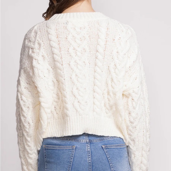 NWT Delaney Red Hearts Chunky White Sweater - Picture 3 of 4